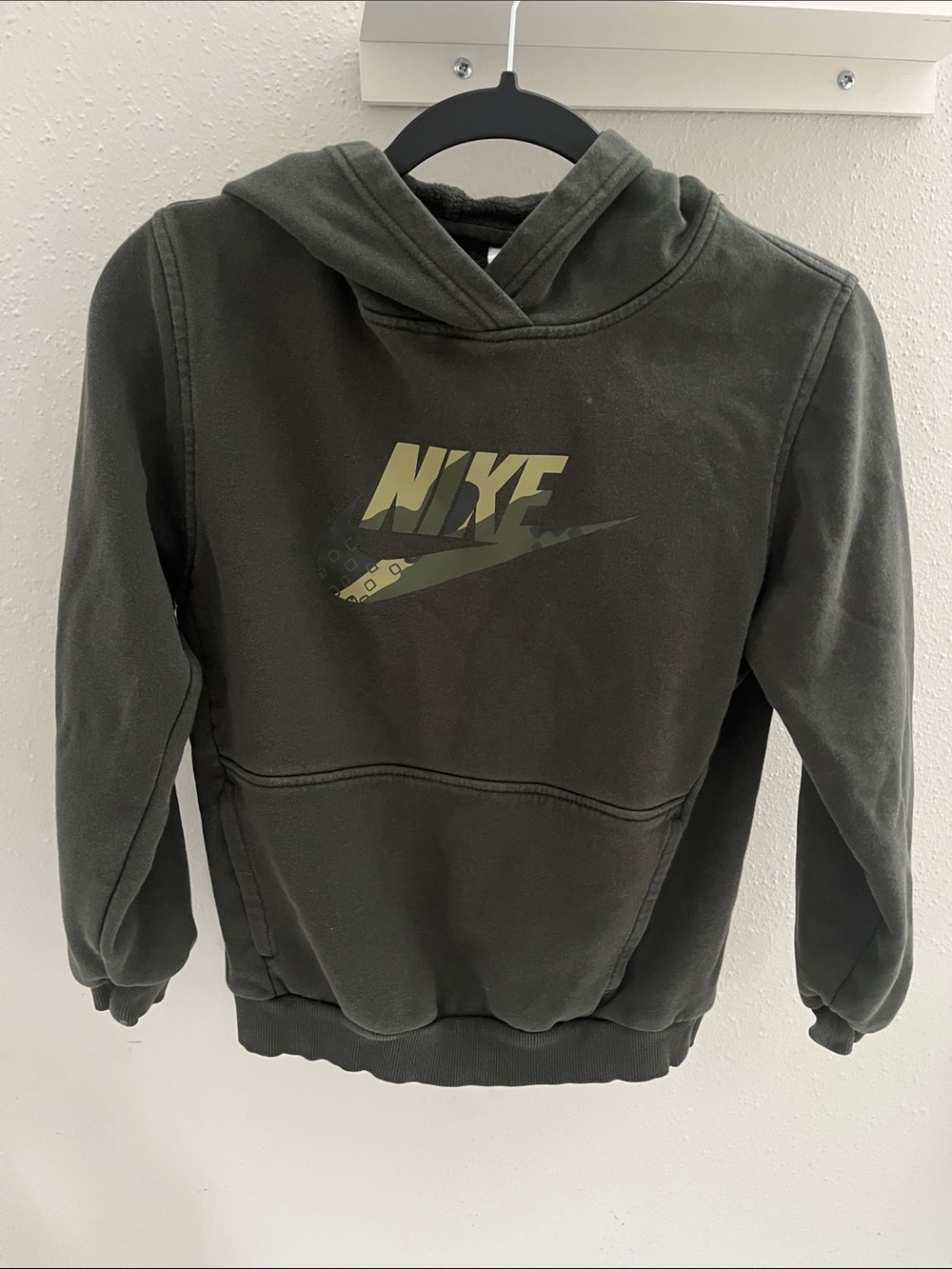 Nike Olive Green Crewneck Hoodie with Logo